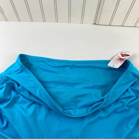 NWT Lands’ End Women’s Bright Blue Ruched Sides Swim Skirt Sz 18 - Picture 4 of 14